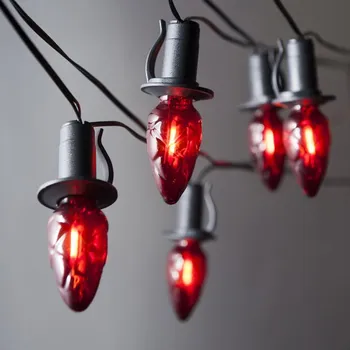 Vánoční dekorace Prodloužení pro venkovní soupravu LED Filament Šiška červená, černá kabeláž