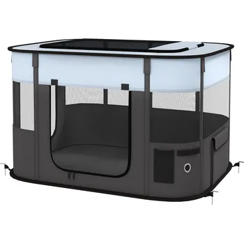 Bouda pro psa PawHut Výběh pro štěňata 94 x 74 x 60 cm šedý