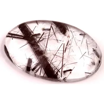 Přírodní kámen Kabošon Black Rutile č.6167 (35x22x6mm)