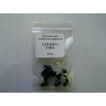 Vánoční dekorace Žárovka čirá pro venkovní řetězy SVV, 1,5V/0,07A, sáček 10 ks