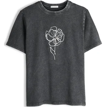 Dámské tričko GATE Bavlněné tričko s lesklým potiskem 34 225-1665/88