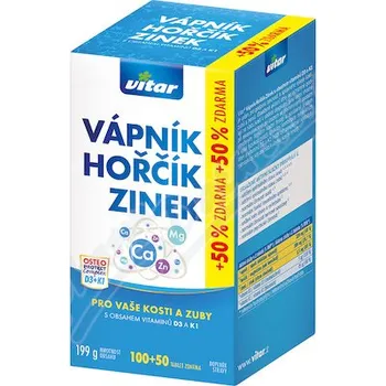 Vitar Vápník+hořčík+zinek+vit.D3+K1 tbl.100+50