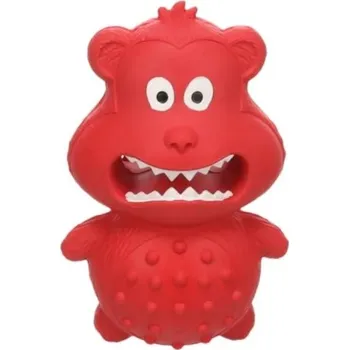 Hračka pro psa Hračka FLAMINGO guma - Twoface opice červená 8,8x6,5x14cm