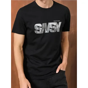 Sinsay - Tričko s potiskem - černá - 588EY-99X - 588EY-99X-M