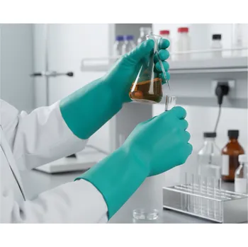 Pracovní rukavice Rukavice Ansell Sol-Vex A37-676, kyselinovzdorné Velikost L zelená