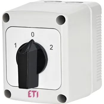 ETI Elektroelement CS 25 53 PN Vačkový přepínač CS 25 53 PN, 3p, Ith = 25A, stupeň krytí IP65, "I-0-II"