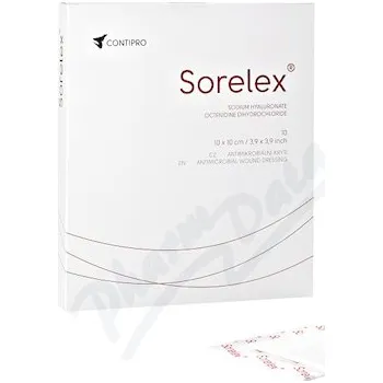 Krytí na ránu Sorelex antimikrobaální krytí 10x10cm 10ks