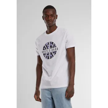 Pánské tričko Hustle Hard Tee bílé Mister Tee bílá 2541461