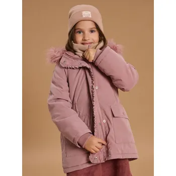 Dívčí bunda Sinsay - Bunda s kapucí s umělou kožešinou - růžová - 877DX-39X - 877DX-39X-98