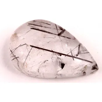 Přírodní kámen Kabošon Black Rutile č.6184 (23x14x6mm)