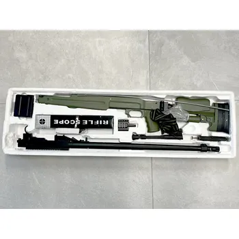 Airsoftová zbraň Well Airsoft sniper MB4414D + optika a dvojnožka - olivová - SERVISOVANÁ