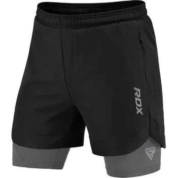 Pánské kraťasy Kraťasy na MMA RDX T16 2V1 COMPRESSION MMA SHORTS 2XL Černá