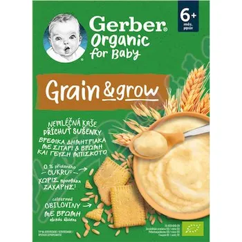 Dětská kaše Gerber Nemléčná kaše s přích.sušenky BIO 200g 6M+