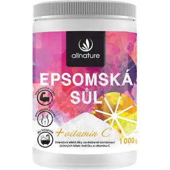 Koupelová sůl Allnature Epsomská sůl s vitamínem C 1000g