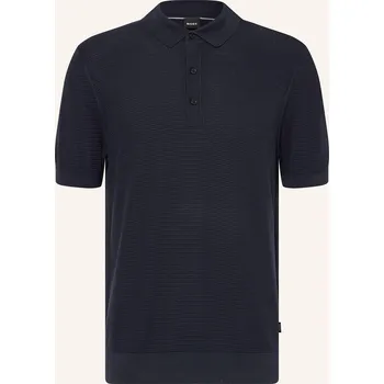 Pánská móda Boss Pánská Úpletová Polokošile Iannotti Regular Fit, tmavě...