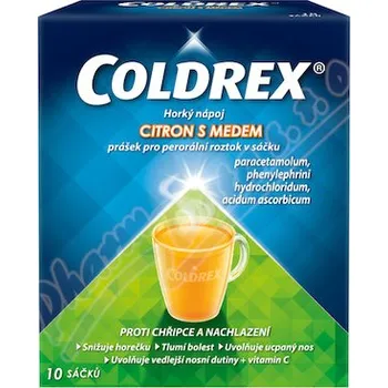 Lék na kašel, rýmu a nachlazení Coldrex Horký nápoj Citr.med 750/10/60mg scc.10 II