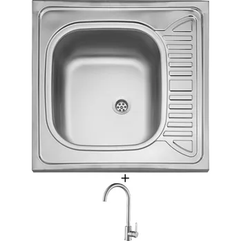 Kuchyňský dřez Nerezový dřez SET Sinks CLP-D 600 M 0,5mm matný + Laveo BONA BAB 268D nerez