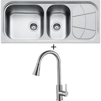 Nerezový dřez Nerezový dřez SET Foster BIG BOWL 1512 nerez + Laveo BONA BAB 269U nerez