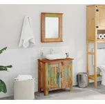 vidaXL Koupelnová sada z recyklovaného masivního dřeva se zrcadlem [241134]