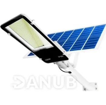 LED solární pouliční svítidlo - 1000W - 6500K - s držákem a dálkovým ovládáním - bílé