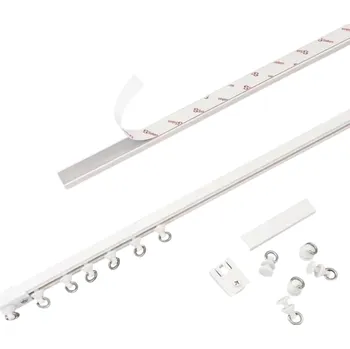 Lišta karosérie Silná samolepicí záclonová lišta 100 cm Nano tichá posuvná lišta Plastová boční montáž Bez vrtání Odolná univerzální lišta na záclony a závěsy