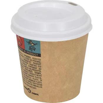 Jednorázové nádobí Papírové víčka na kávu Ø90 mm 12oz and 16oz 1000 pcs bílé plast