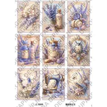 Výtvarný papír Rýžový a soft papír na decoupage - Levandule dekorace - KB01666 Materiál: Rýžový papír, Rozměr: A4