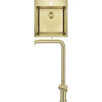 Nerezový dřez Nerezový dřez SET Deante OLFATO ZPO R10A zlatá + Deante MOMI BKM R73N nerez zlatá