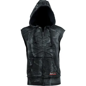 Pánská vesta vesta pánská WORNSTAR - Black Skull - SMOKE WASH - L