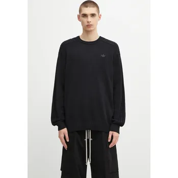Pánský svetr Bavlněný svetr adidas Originals P Ess Knit Crew, XL, černá, 99X