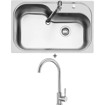 Nerezový dřez Nerezový dřez SET Foster URAGANO 1579 660 nerez + Deante LIMA BBM F62M nerez