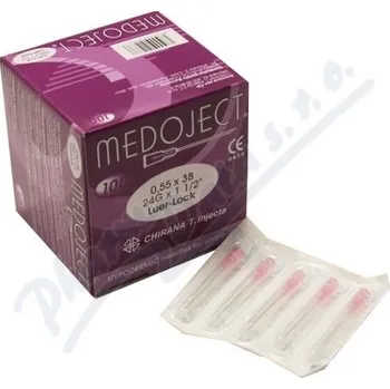 Injekční jehla Inj.jehla 0.55x38 fialová Chirana 100ks jednoráz.