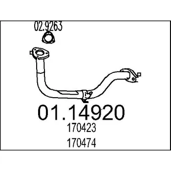 Výfukový systém Výfuková trubka, 01.14920