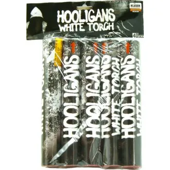 Zábavní pyrotechnika Fotbalová pochodeň bílá + bílý dým 25 mm 5 ks