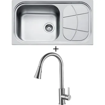 Nerezový dřez Nerezový dřez SET Foster BIG BOWL 1561 nerez + Laveo BONA BAB 269U nerez