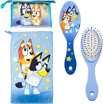 Disney Bluey hřeben 1 ks + ručník 29 x 48 cm + kosmetická taštička 23 x 15 x 8 cm