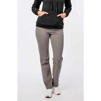 Fleecové šedohnědé dámské kalhoty z užšími nohavicemi 380 délka normální velikost S