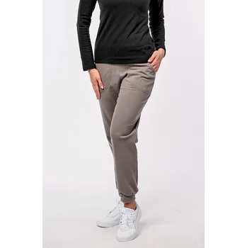 Dámské kalhoty Fleecové šedohnědé dámské volnější kalhoty s kapsami 340 délka normální velikost M