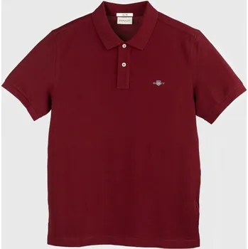 Pánské oblečení POLOKOŠILE GANT SLIM SHIELD SS PIQUE POLO PLUMPED RED