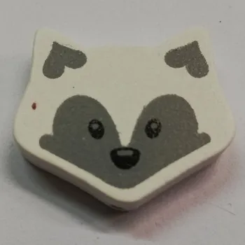 Dětské navlékací korálky Dřevěné korálky - liška bílá - 23x27mm - 1ks