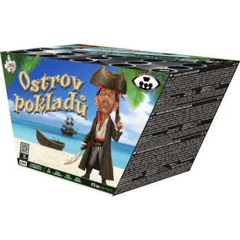 Zábavní pyrotechnika Ostrov pokladů šikmý 25 ran / 25 mm