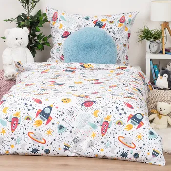 Povlečení 4Home Dětské bavlněné povlečení Cosmic Adventure 140 x 200, 70 x 90 cm zipový uzávěr