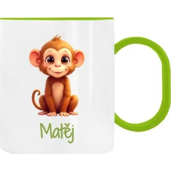 Dětský hrnek plastový s potiskem Opička se jménem