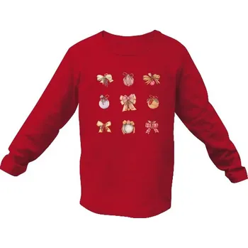 Vánoce Tričko s potiskem Slavnostní vánoční mašle a ozdoby dětské