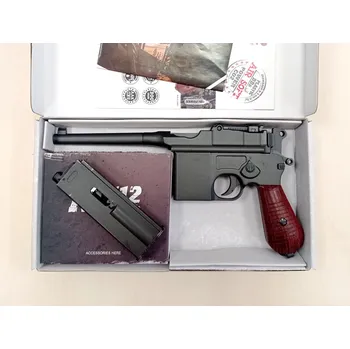 Airsoftová zbraň KWC Airsoftová pistole M712 Broomhandle, celokov, blowback, full auto - SERVISOVANÁ