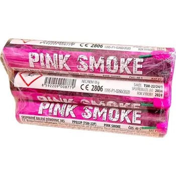 Zábavní pyrotechnika Dýmovnice Pink Smoke 3 ks