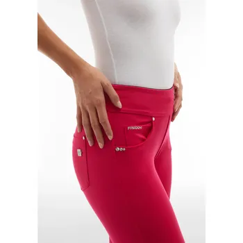 Dámské legíny Freddy kalhoty N.O.W.® YOGA ve tmavě růžové barvě, D.I.W.O. materiál lesklý, superskinny střih, střední pas, 7/8 délka nohavic Vybraná velikost: L