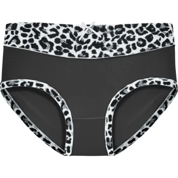 Kalhotky FINE WOMAN Dámské kalhotky klasik 9077 Leopard Barva/Velikost: černá / S/M