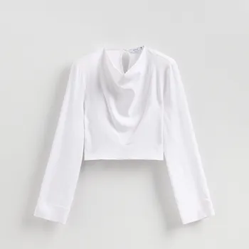 Dámské tričko Reserved - Halenka z viskózy - krémová - 092IC-01X - 092IC-01X-XL