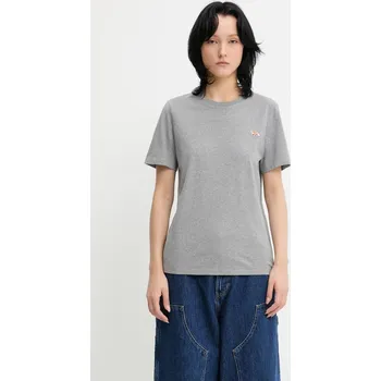 Dámské tričko Bavlněné tričko Maison Kitsuné Baby Fox Patch Regular Tee Shirt, XS, šedá, 90X